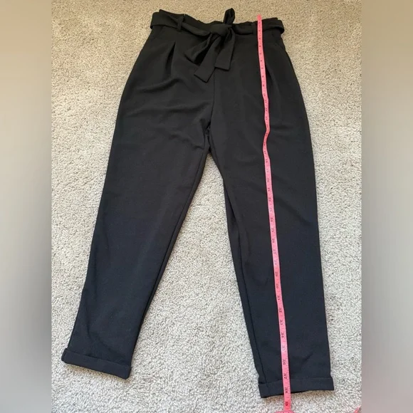 NWT Popular 21 Paperbag Pants With Tie Black Large - Picture 2 of 9